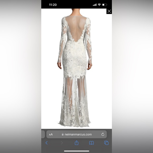 beaded, sheer, low back, wedding or formal gown - Picture 2 of 7